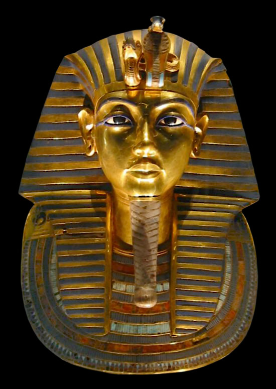 Tutankhamonin kultainen kuolinnaamio.