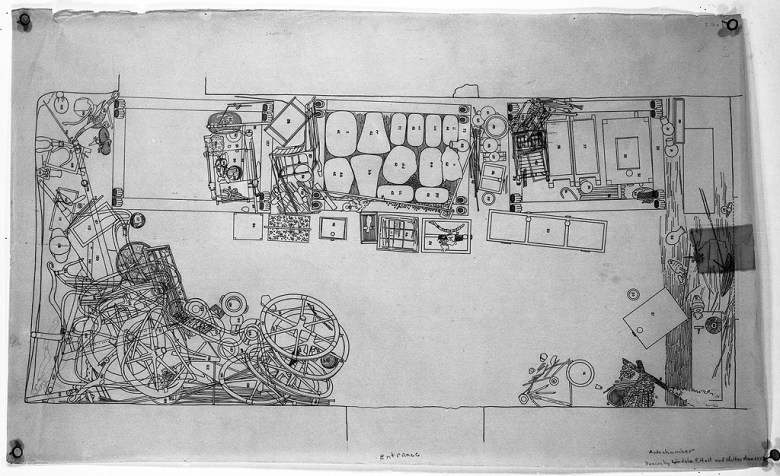 Howard Carterin dokumentointipiirroksia hautakammiosta.