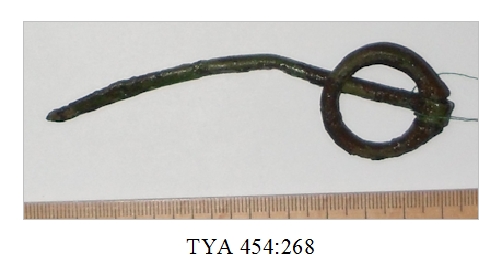 Länsiskandinaavinen rengasneula, jollainen on aikaisemmin löytynyt vain Kyrksundetista. Kuva: Heidi Viljanen.