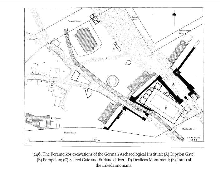 Kuva 2. Kerameikoksen kartta (Camp 2001: fig. 246).