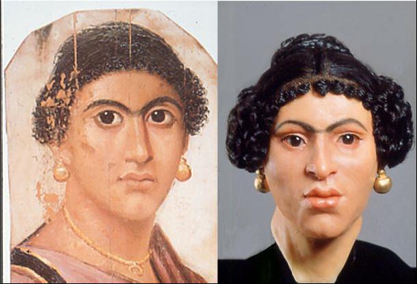 Egyptin roomalaisaikaisten muumioiden kääreisiin kuuluu maalattuja lautoja, joihin on kuvattu vainajan muotokuva. Naisen kasvomallinnus on tehty sekä muumion kallon että kasvomaalauksen pohjalta.