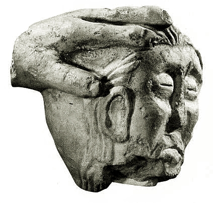 Entremontin löydöissä on myös irrotettua päätä kuvaavia aiheita.