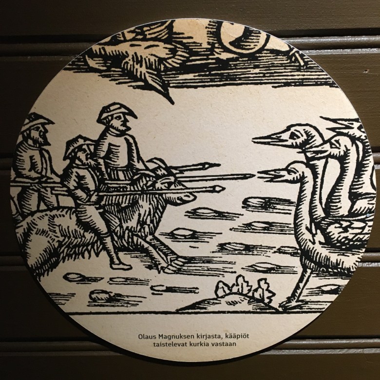 Olaus Magnus kääpiöt taistelevat kurkia vastaan